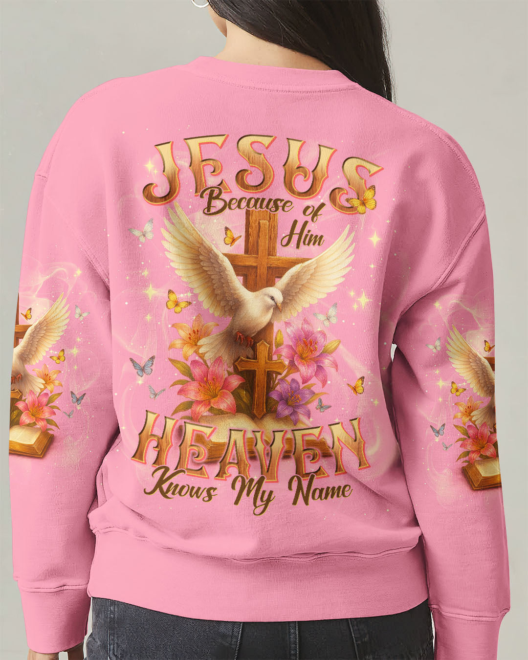 Jesus Because Of Him Heaven Knows My Name Women's All Over Print Shirt - Tlnt2504251