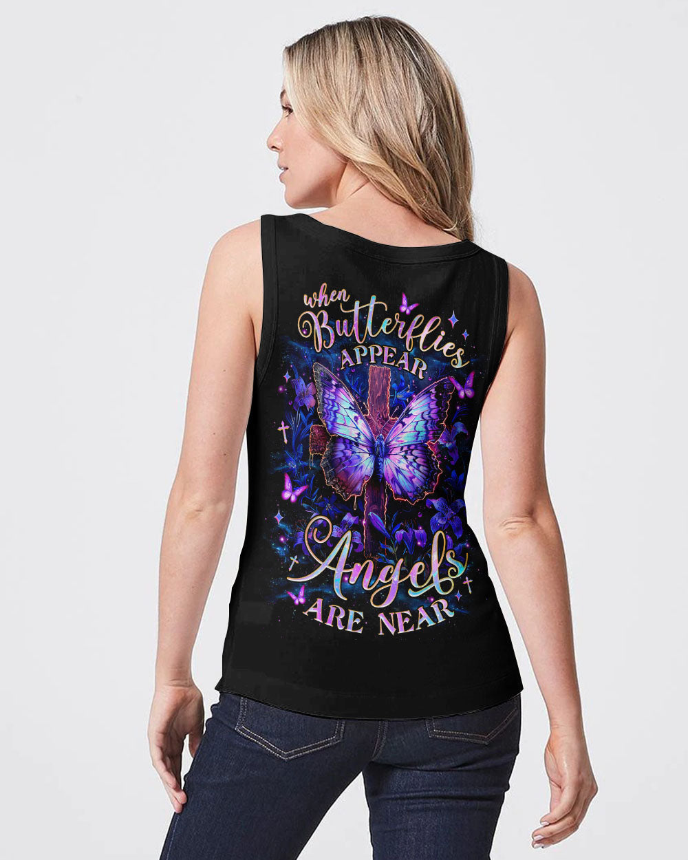 When Butterflies Appear Angels Are Near Women's All Over Print Shirt - Tlnz0906253