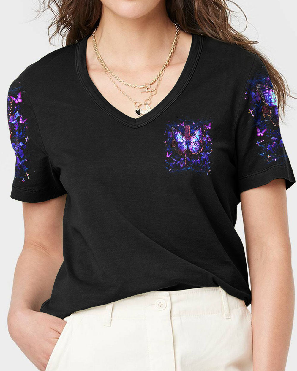 When Butterflies Appear Angels Are Near Women's All Over Print Shirt - Tlnz0906253