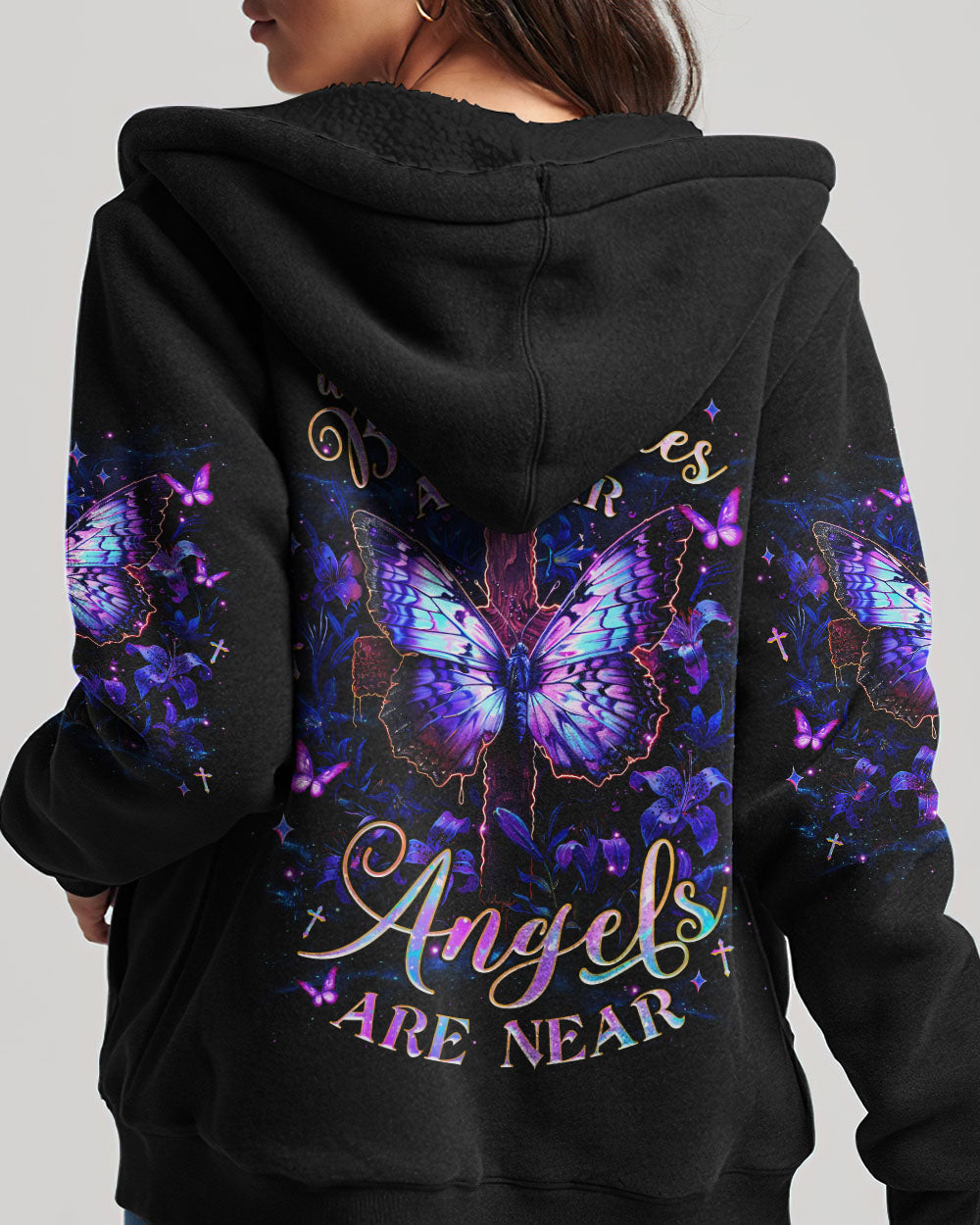 When Butterflies Appear Angels Are Near Women's All Over Print Shirt - Tlnz0906253