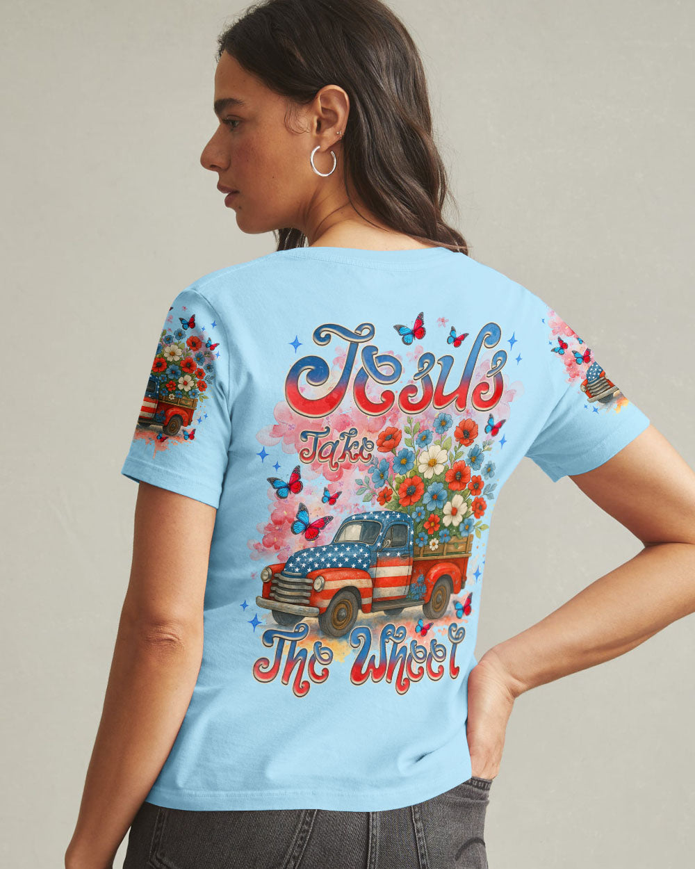 Jesus Take The Wheel Women's All Over Print Shirt - Tlnz1205252