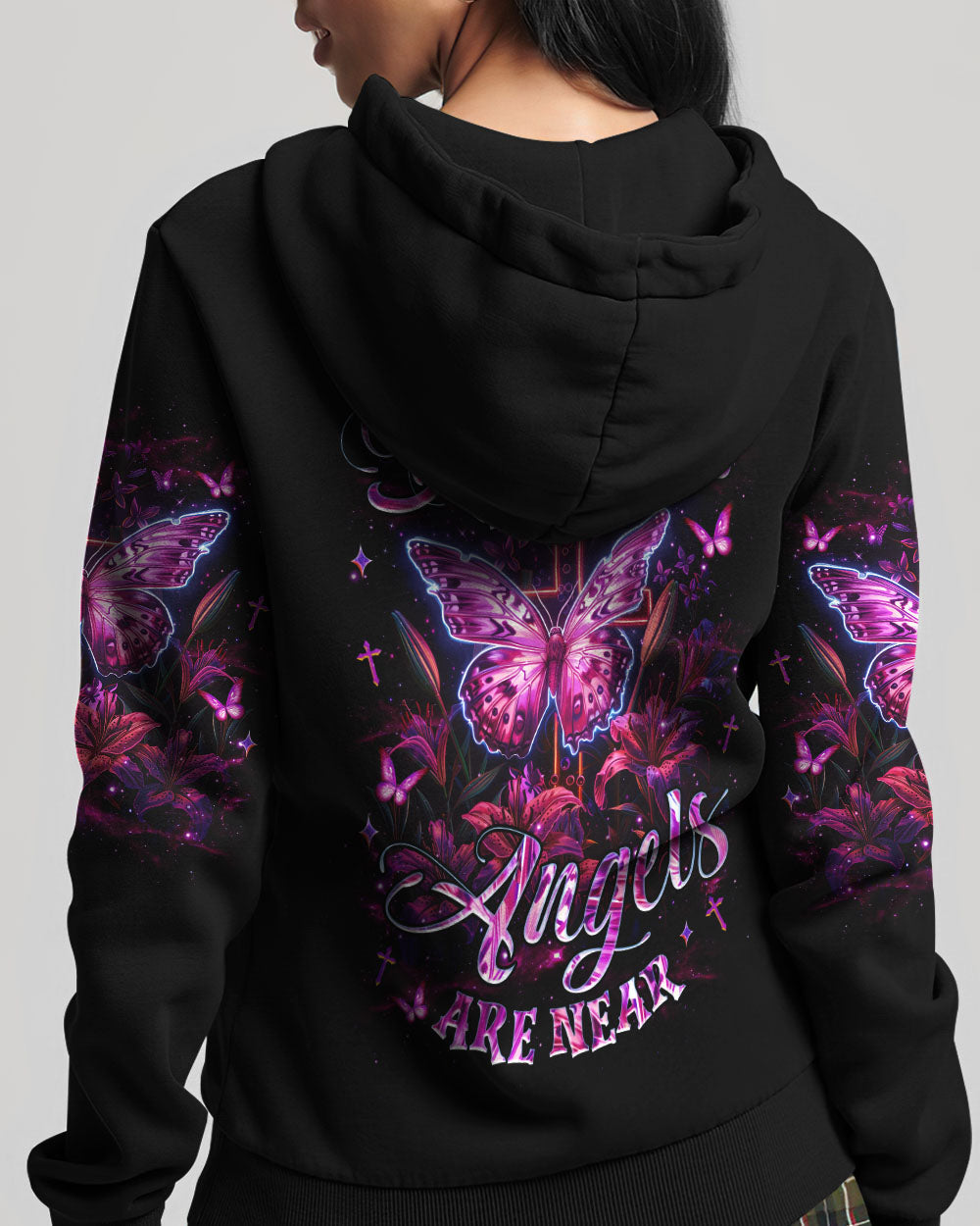 When Butterflies Appear Angels Are Near Women's All Over Print Shirt - Tlnz1806252