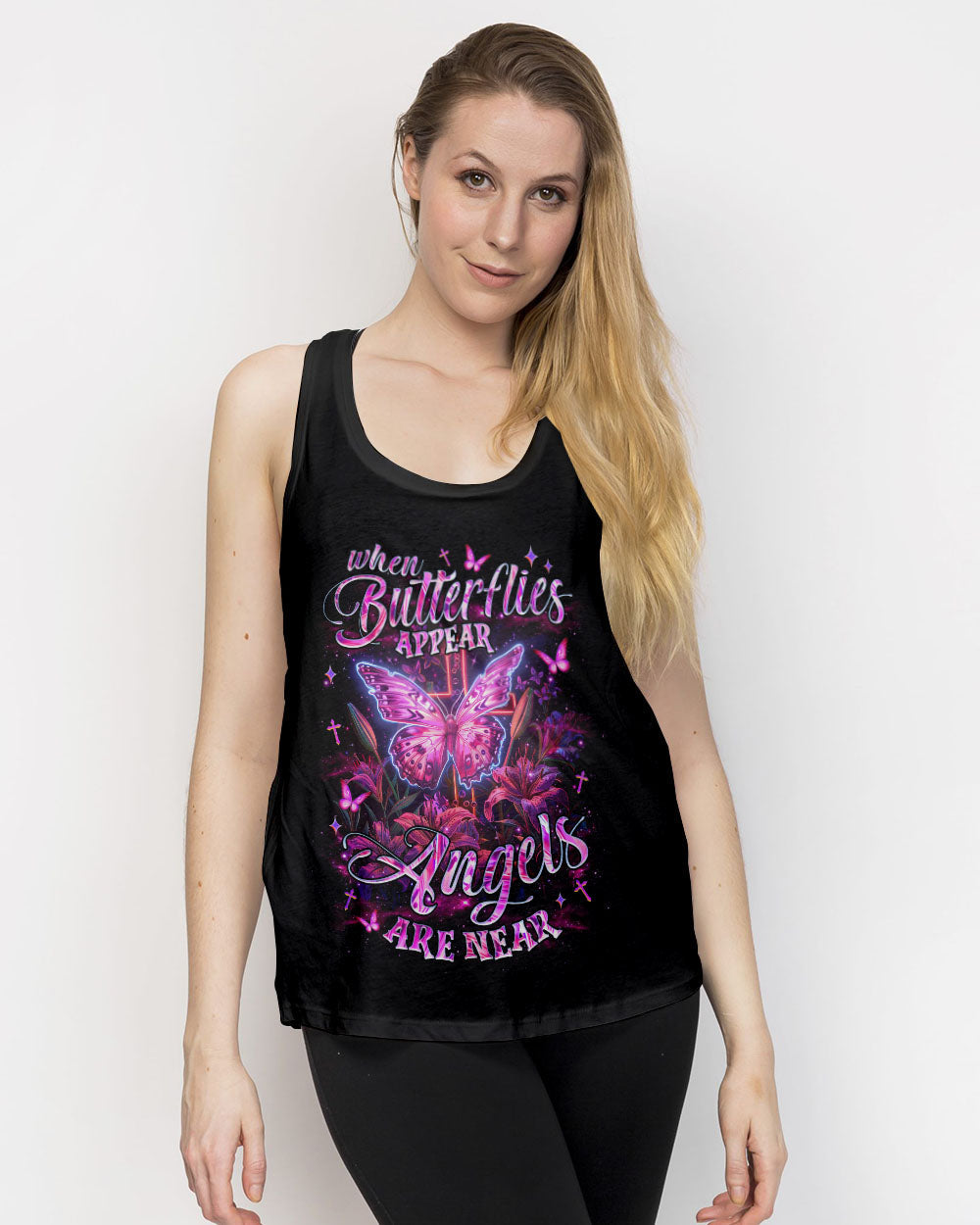 When Butterflies Appear Angels Are Near Women's All Over Print Shirt - Tlnz1806252