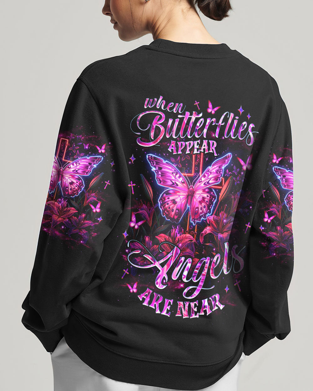When Butterflies Appear Angels Are Near Women's All Over Print Shirt - Tlnz1806252