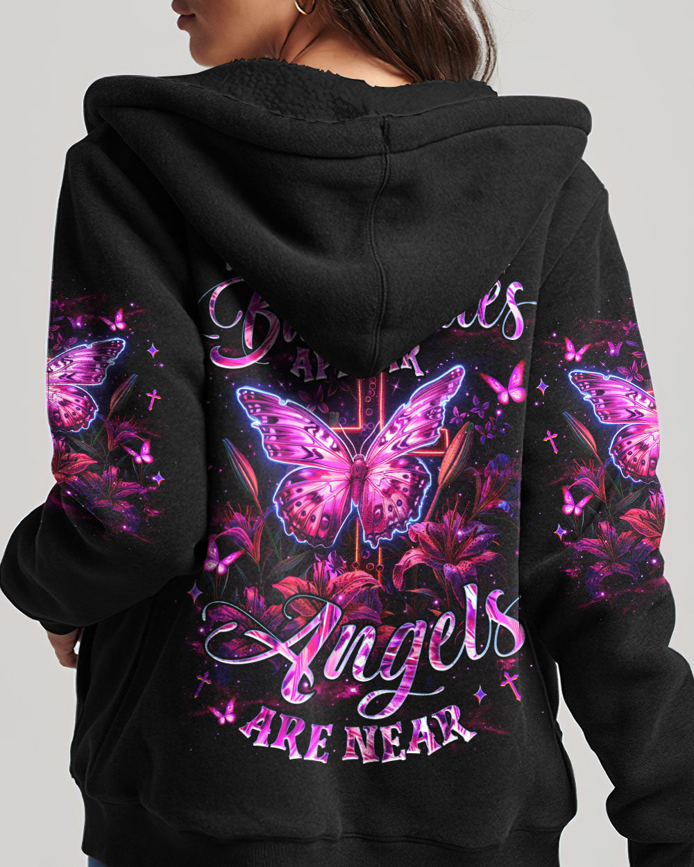 When Butterflies Appear Angels Are Near Women's All Over Print Shirt - Tlnz1806252