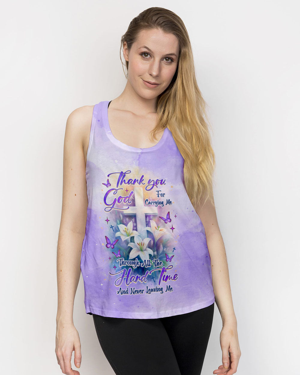 Thank You God For Carrying Me Lilies Women's All Over Print Shirt - Tlnz3005254