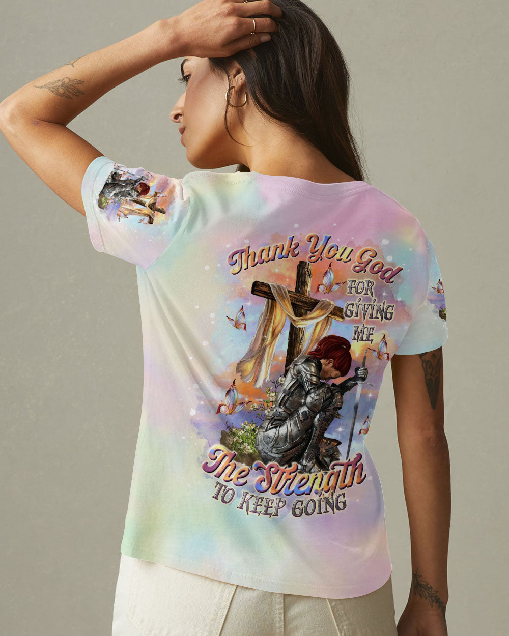 Thank You God Jesus Warrior Women's All Over Print Shirt - Tltr0805253