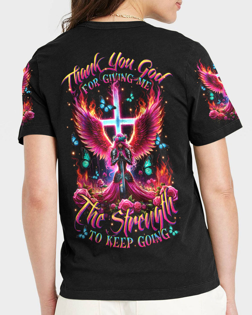 Thank You God Jesus Warrior Women's All Over Print Shirt - Tltr1705253