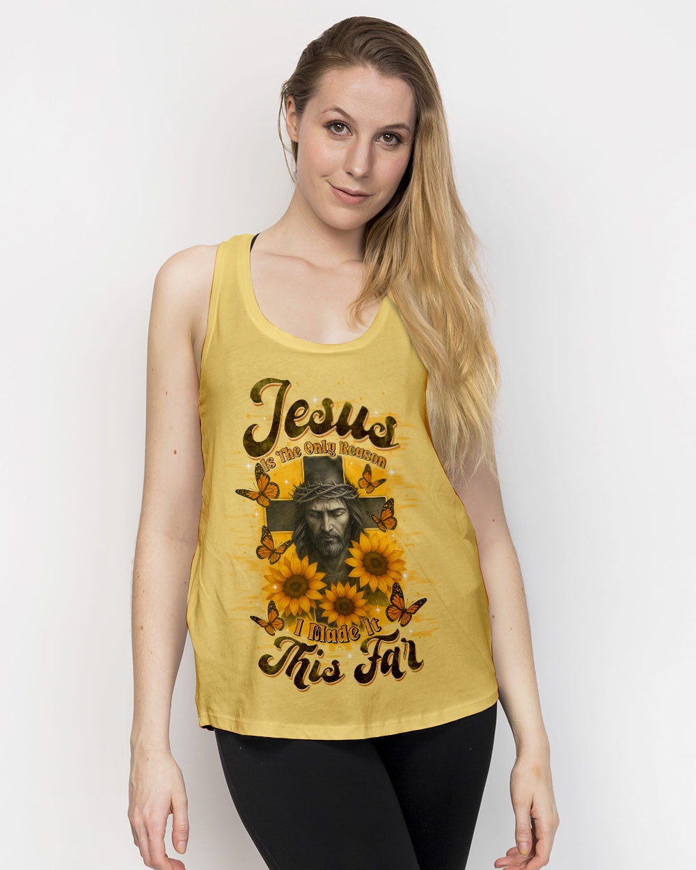 Jesus Is The Only Reason Cross Sunflower Women's All Over Print Shirt - Tltr1706252