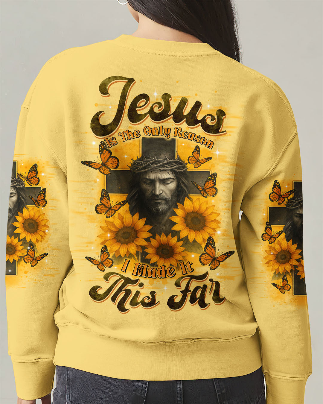 Jesus Is The Only Reason Cross Sunflower Women's All Over Print Shirt - Tltr1706252