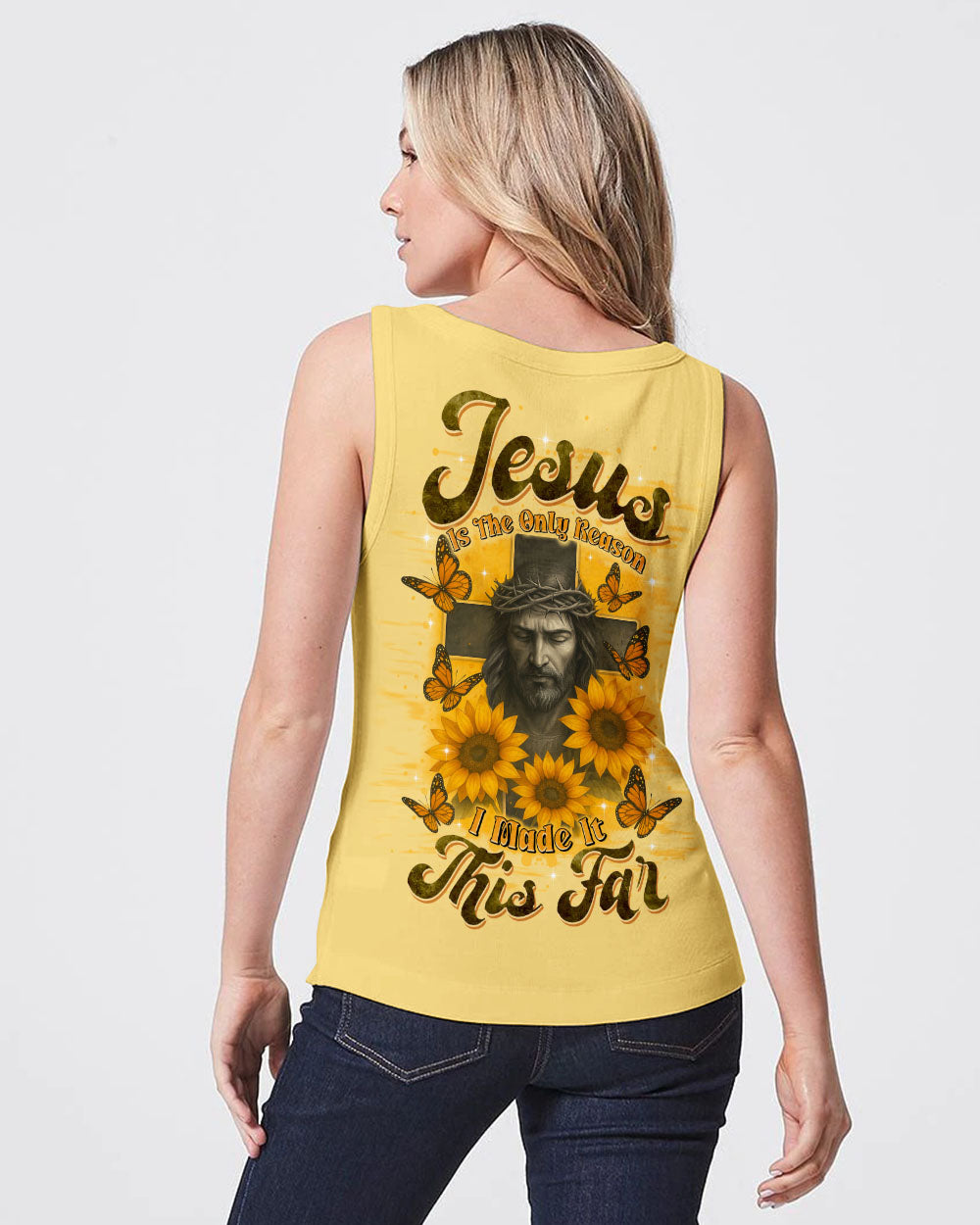 Jesus Is The Only Reason Cross Sunflower Women's All Over Print Shirt - Tltr1706252