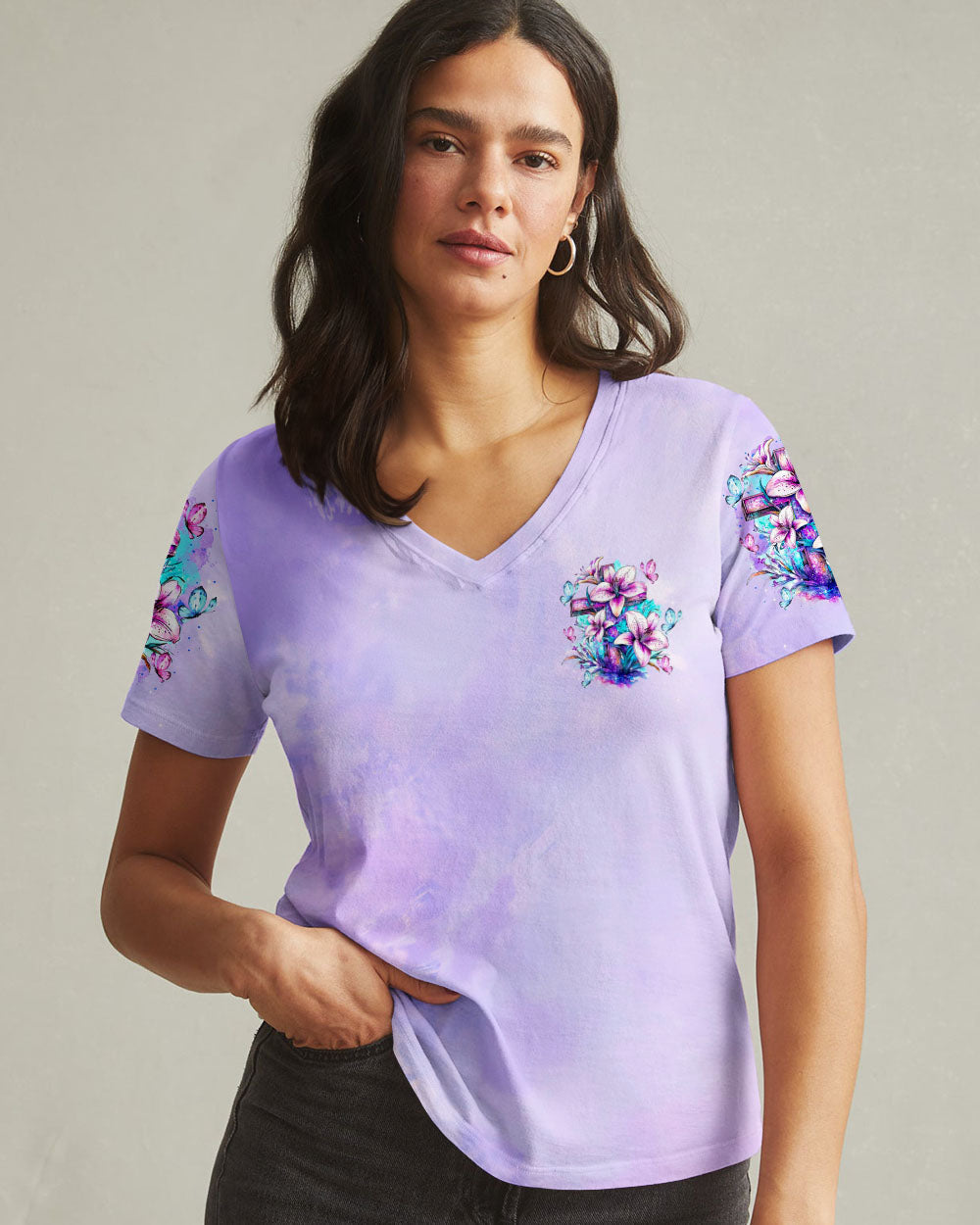 Thank You God For Carrying Me Lilies Women's All Over Print Shirt - Tltr2005251