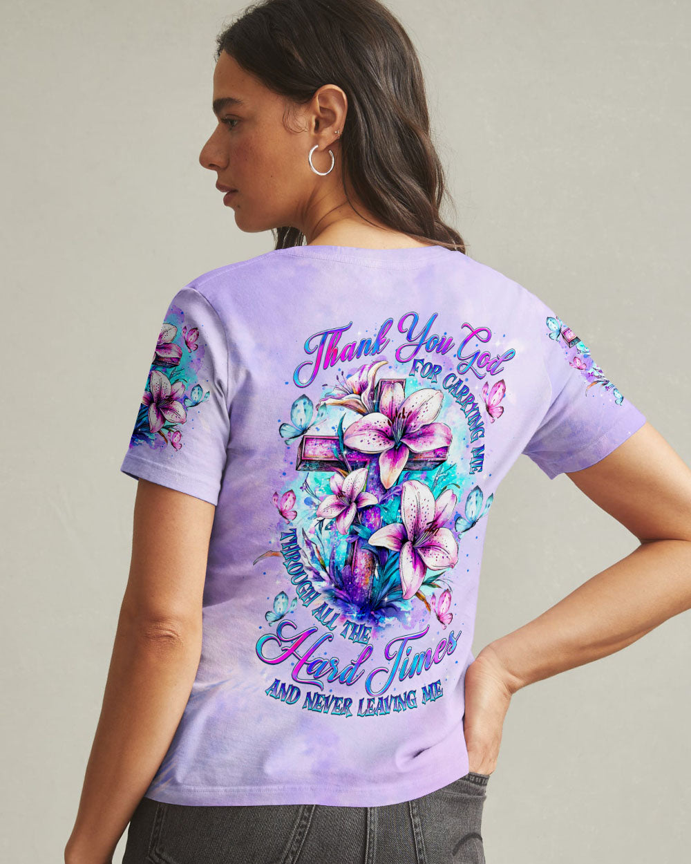 Thank You God For Carrying Me Lilies Women's All Over Print Shirt - Tltr2005251