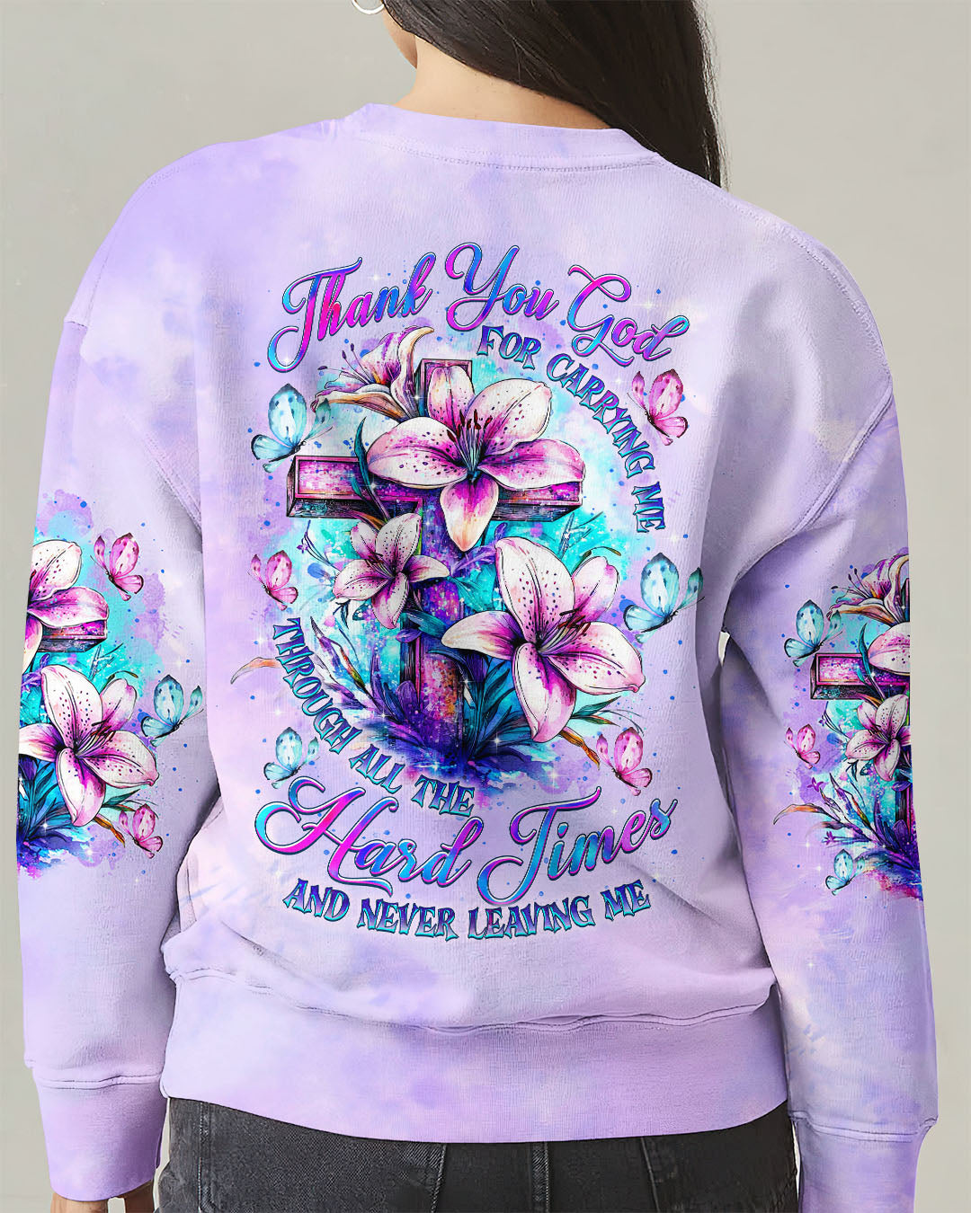 Thank You God For Carrying Me Lilies Women's All Over Print Shirt - Tltr2005251