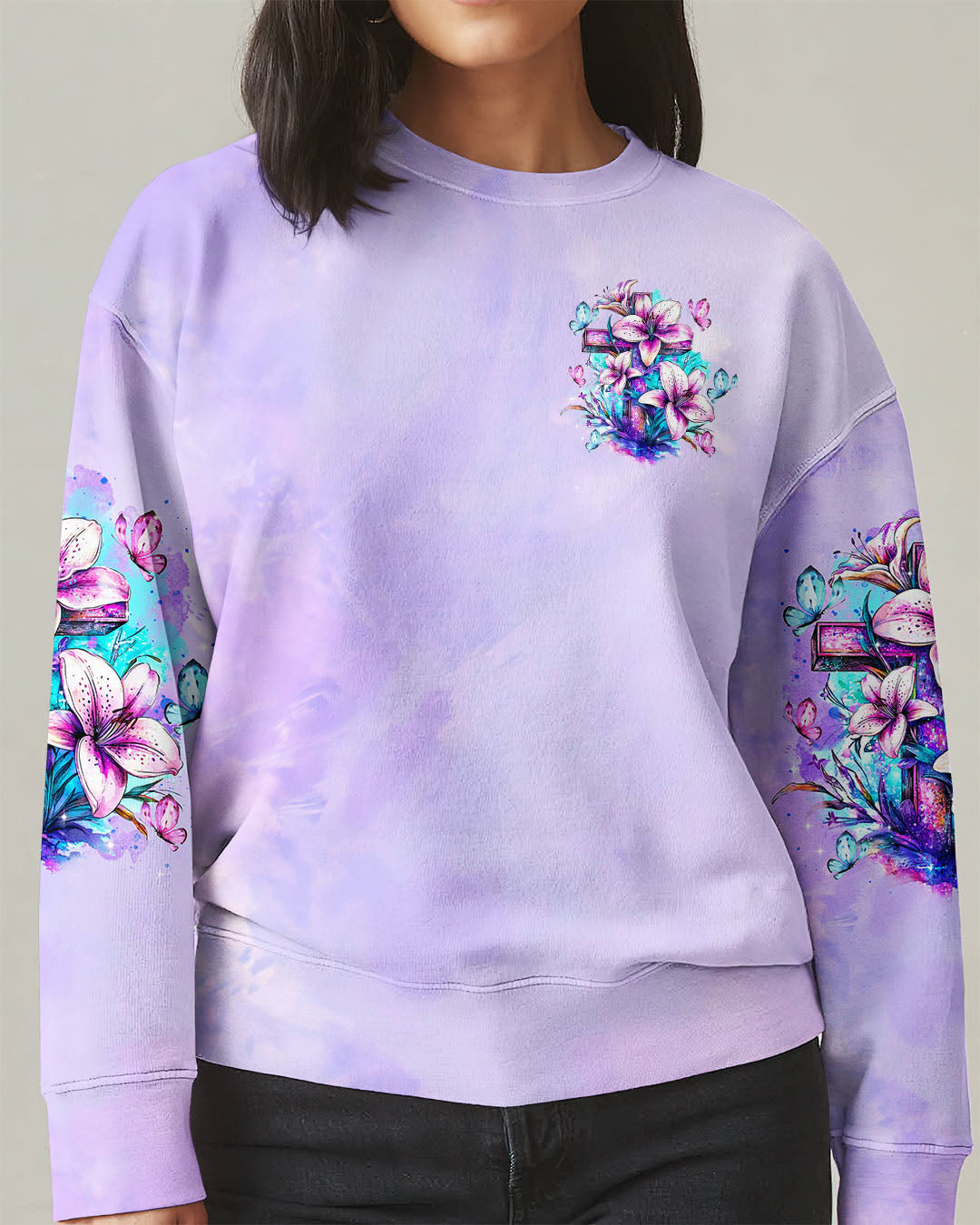 Thank You God For Carrying Me Lilies Women's All Over Print Shirt - Tltr2005251