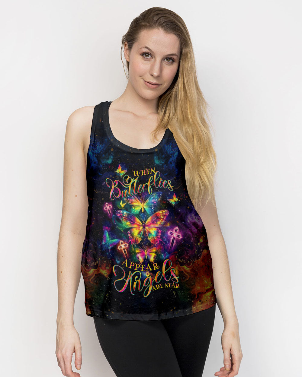 When Butterflies Appear Angels Are Near Women's All Over Print Shirt - Tltw2804252