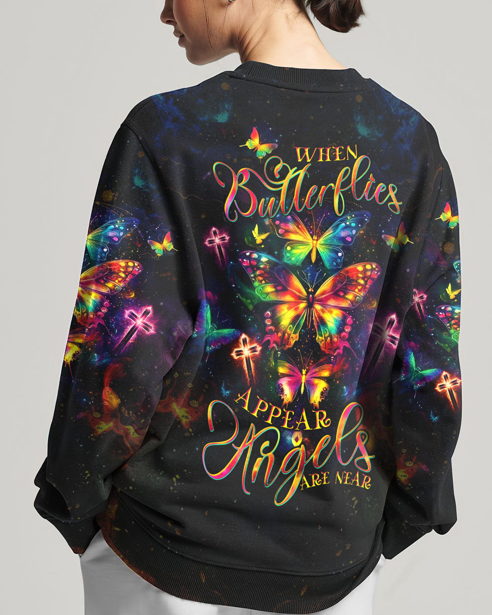 When Butterflies Appear Angels Are Near Women's All Over Print Shirt - Tltw2804252