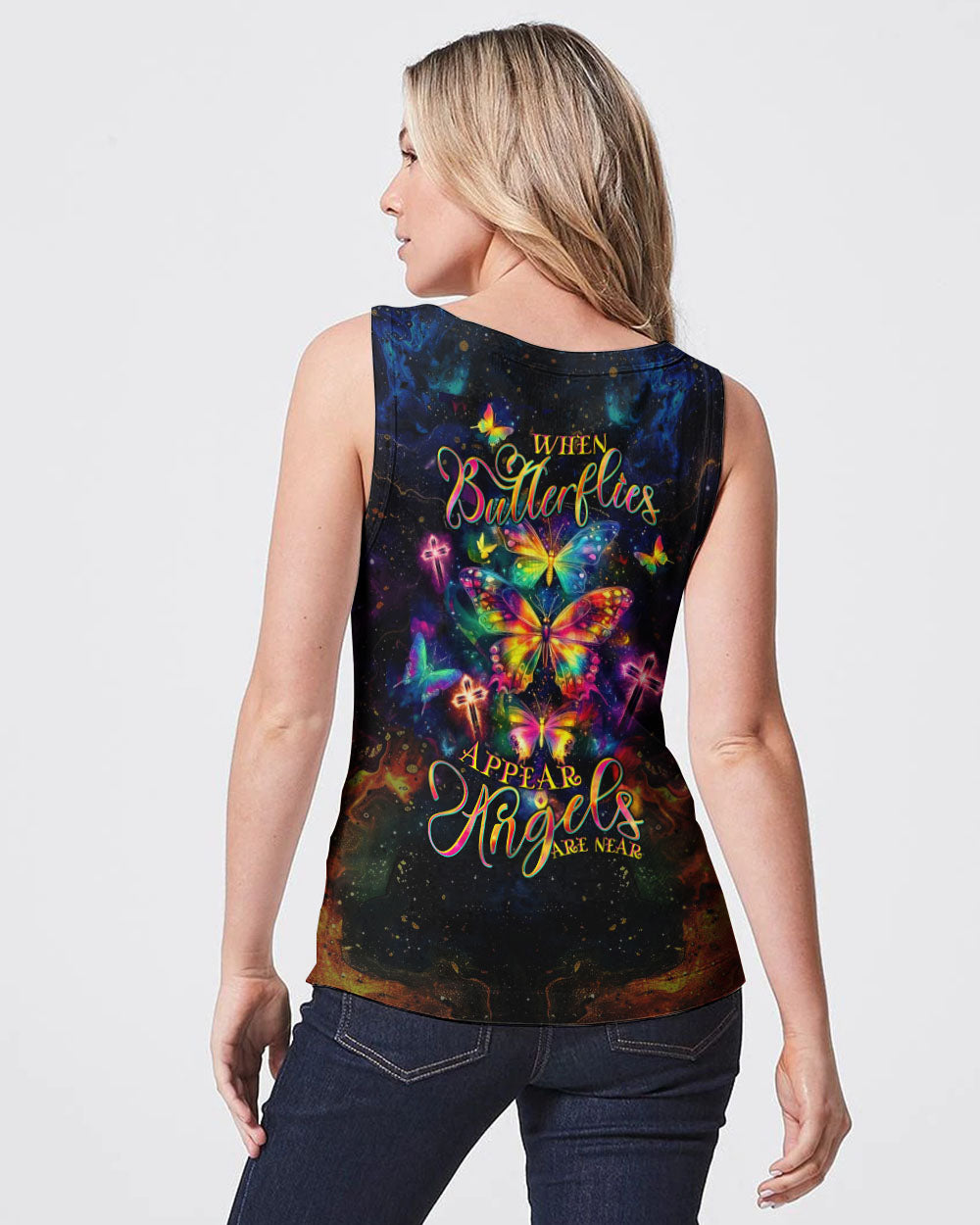 When Butterflies Appear Angels Are Near Women's All Over Print Shirt - Tltw2804252
