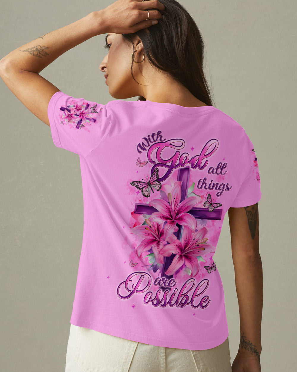 With God All Things Are Possible Women's All Over Print Shirt - Typq0406251