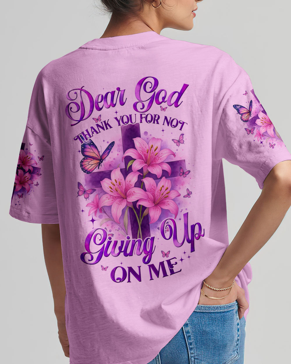 Dear God Thank You For Not Giving Up On Me Women's All Over Print Shirt - Tyqy0605251
