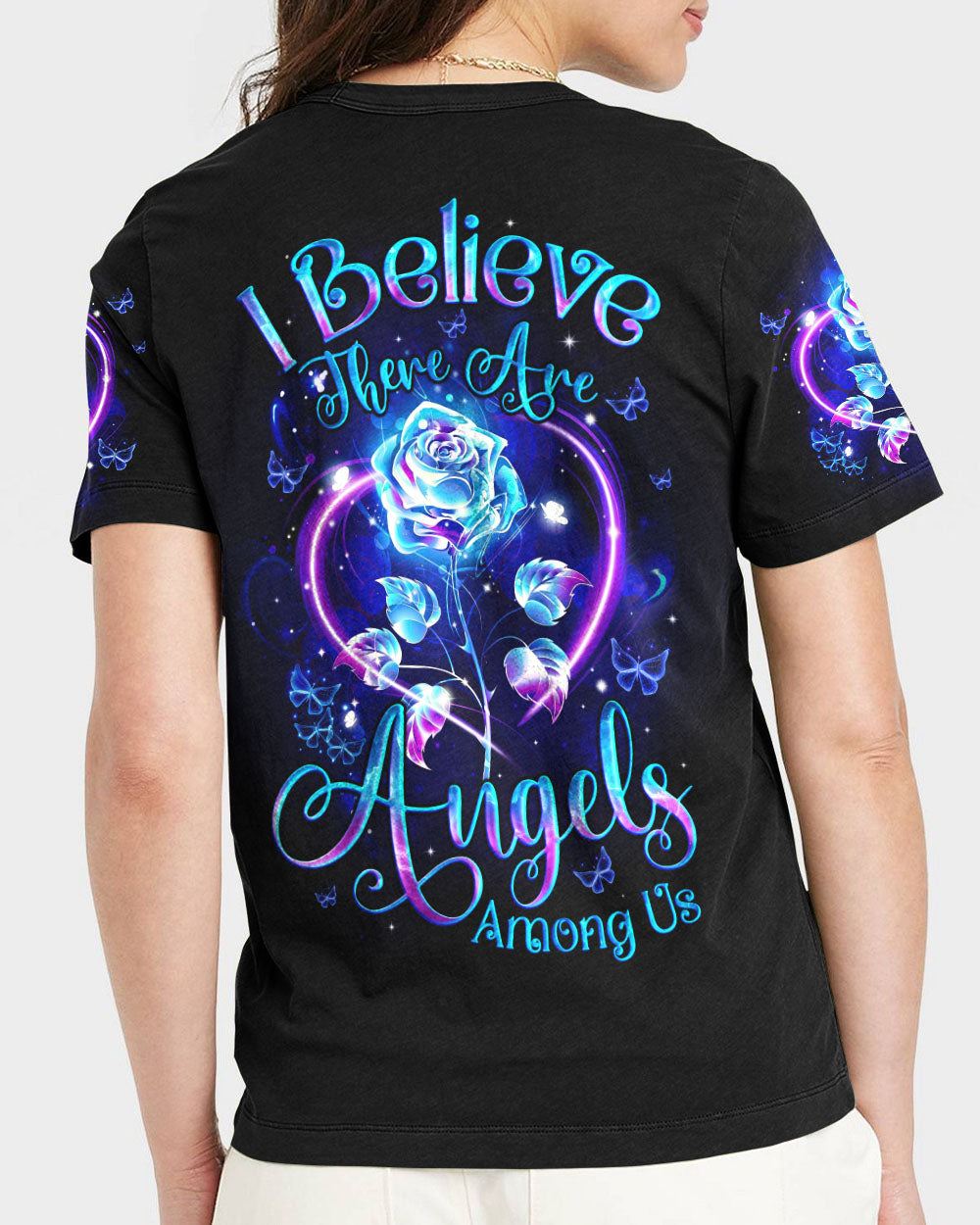 I Believe There Are Angels Among Us Rose Women's All Over Print Shirt - Tyqy0705254