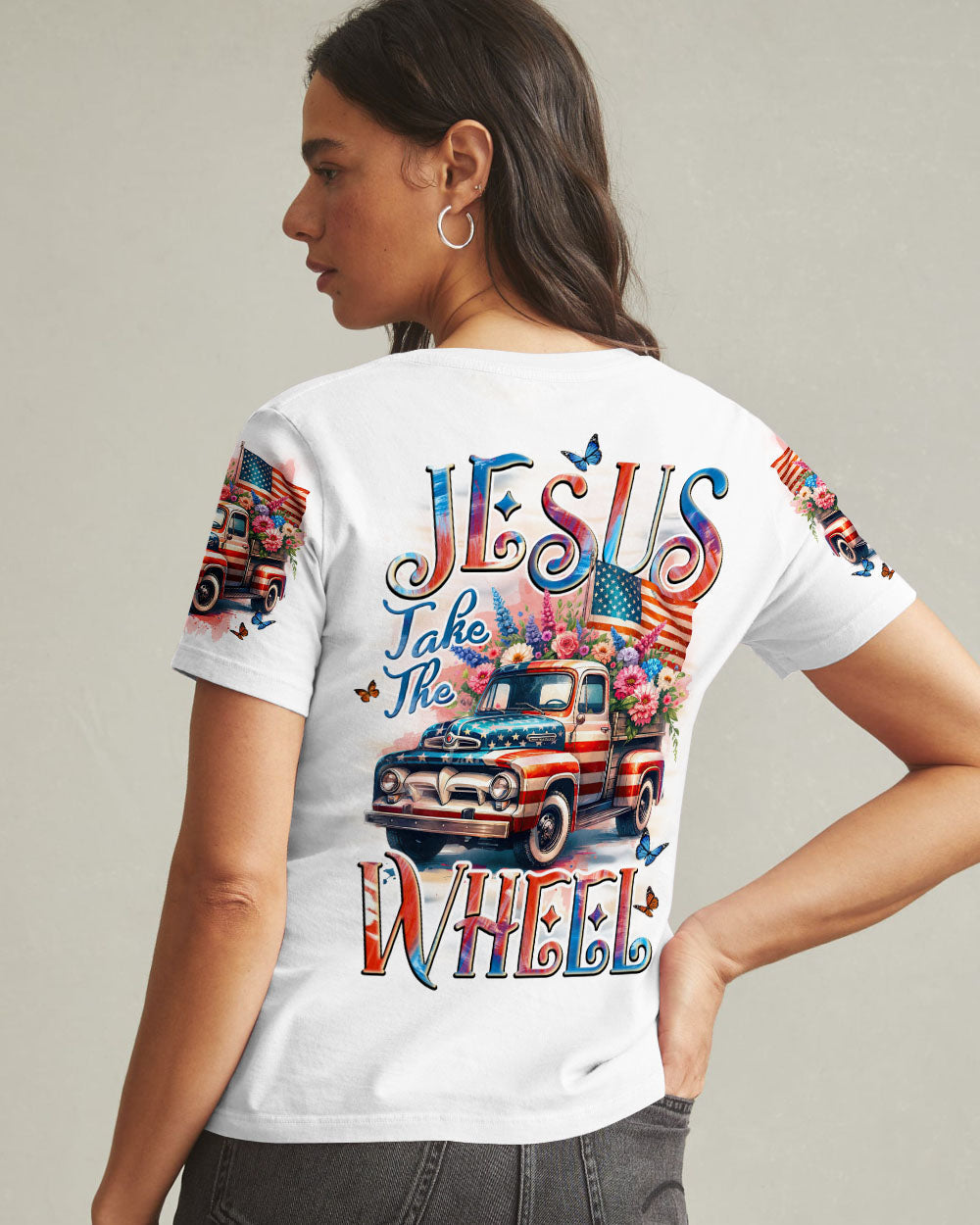 Jesus Take The Wheel Women's All Over Print Shirt - Tyqy1505252