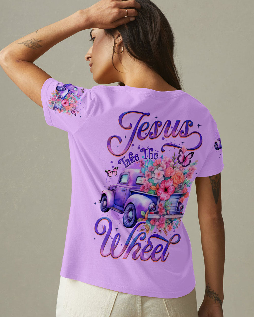 Jesus Take The Wheel Women's All Over Print Shirt - Tyqy1606253