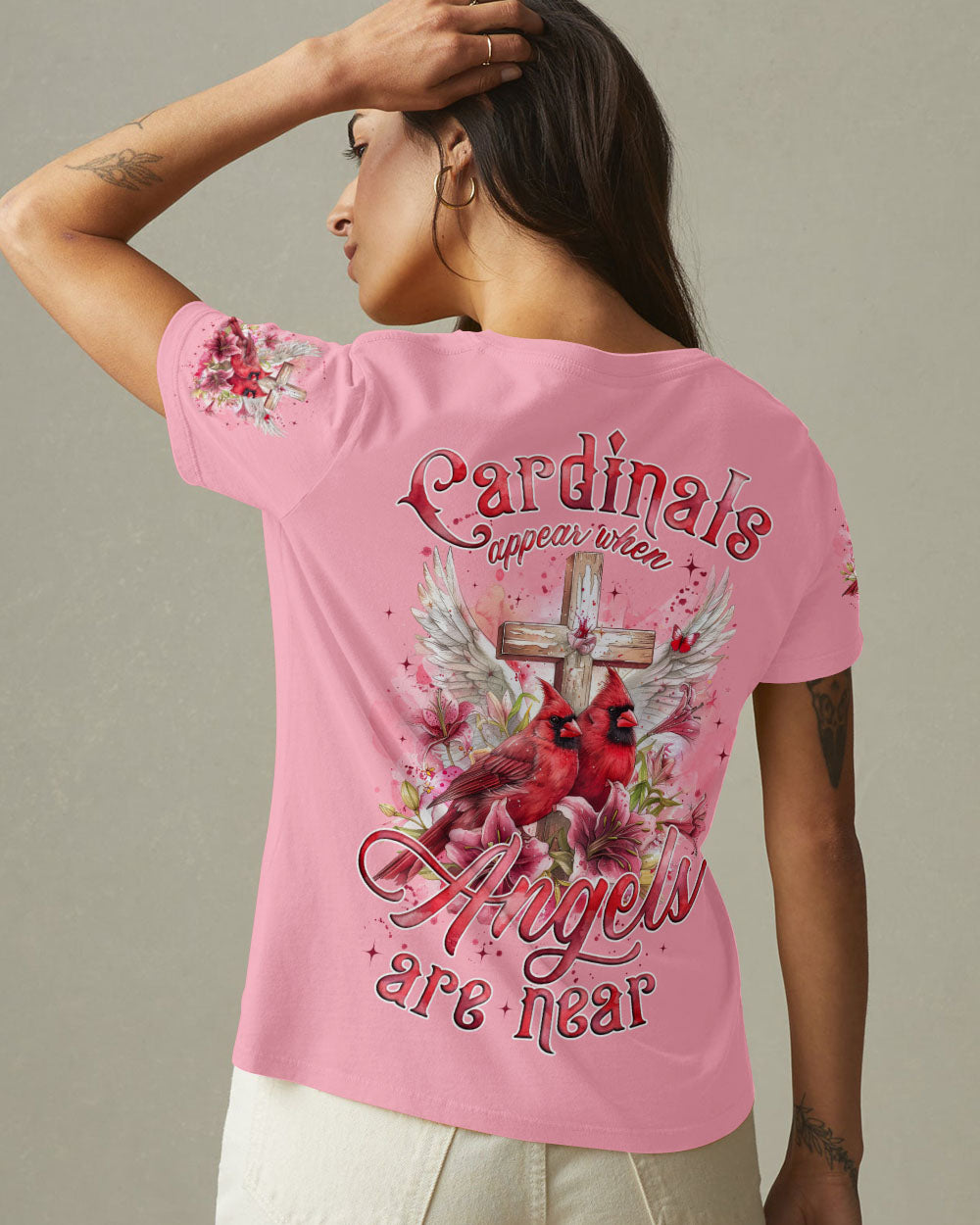 Cardinals Appear When Angels Are Near Women's All Over Print Shirt - Tyqy1806257