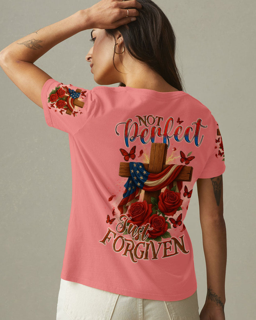 Not Perfect Just Forgiven Women's All Over Print Shirt - Tyqy2005251