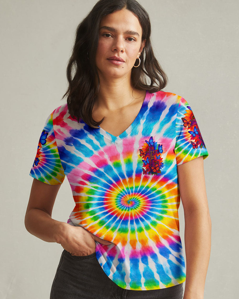 In God We Trust Tie Dye Women's All Over Print Shirt - Tyqy2605252