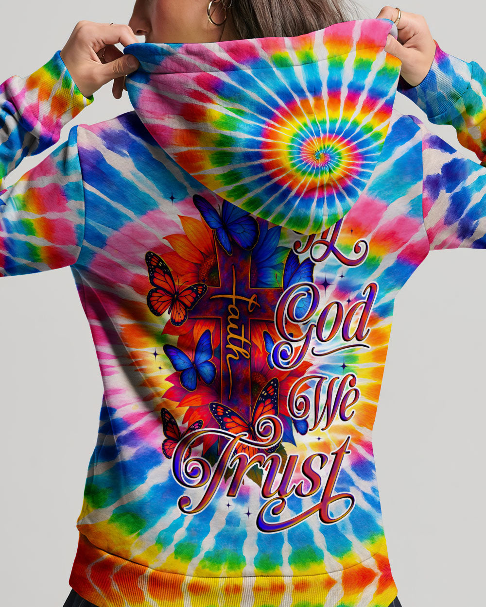 In God We Trust Tie Dye Women's All Over Print Shirt - Tyqy2605252