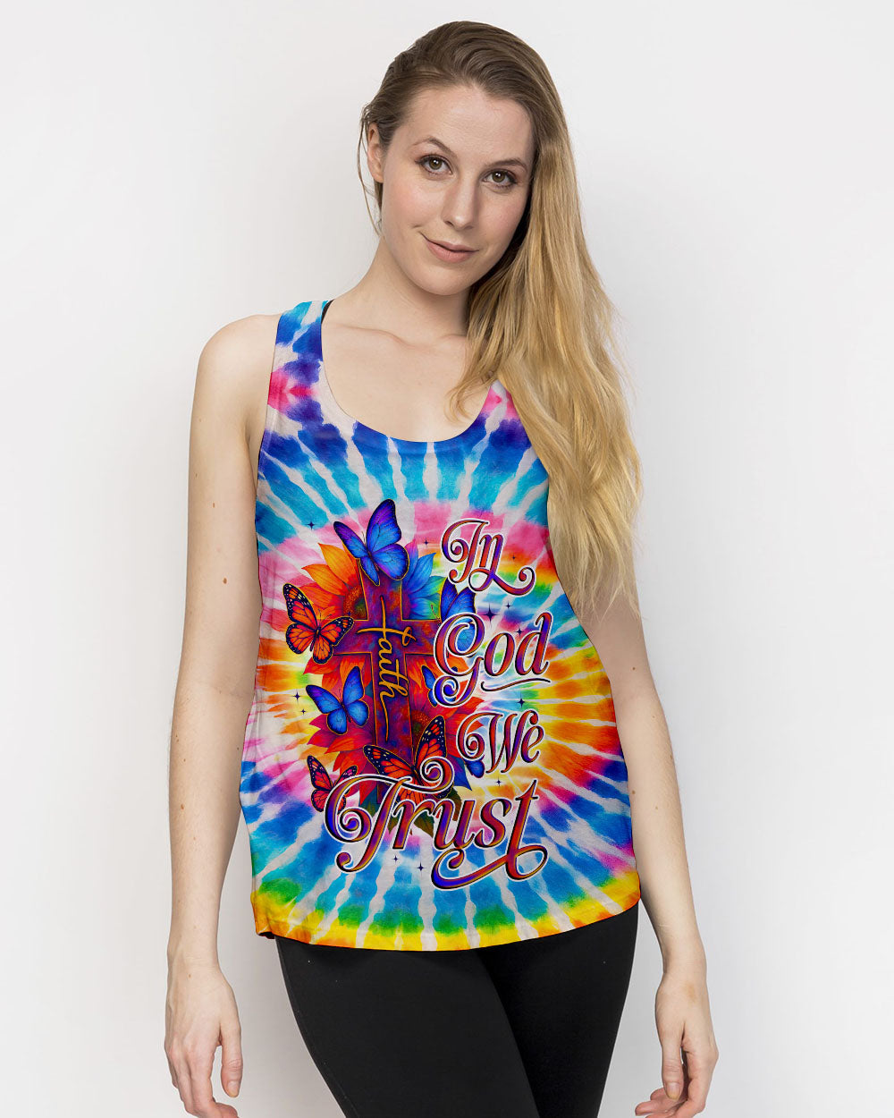 In God We Trust Tie Dye Women's All Over Print Shirt - Tyqy2605252