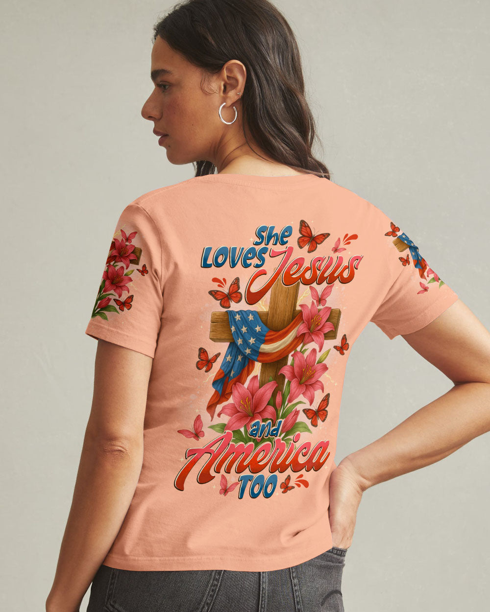 She Loves Jesus Women's All Over Print Shirt - Tytd2205252