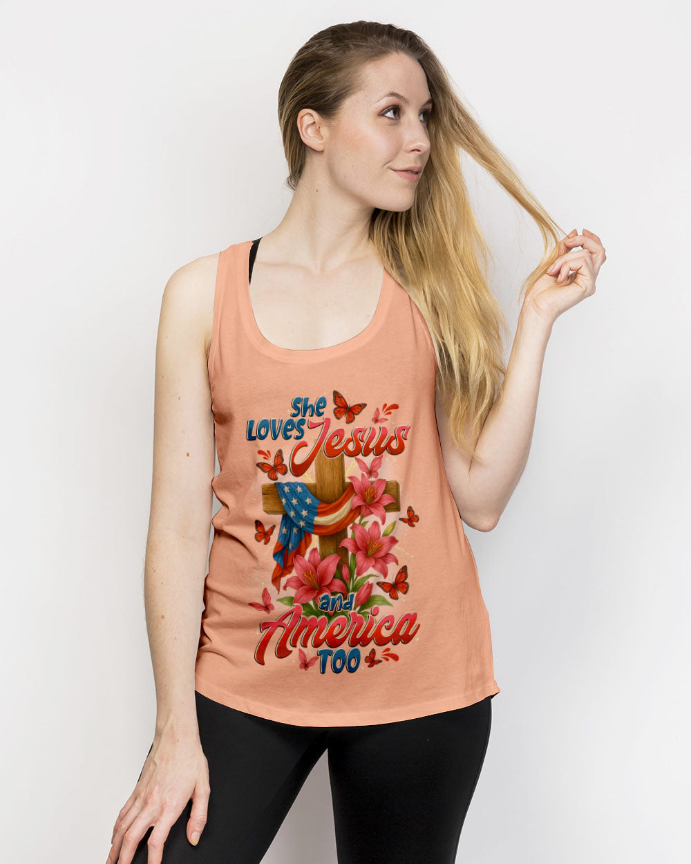 She Loves Jesus Women's All Over Print Shirt - Tytd2205252