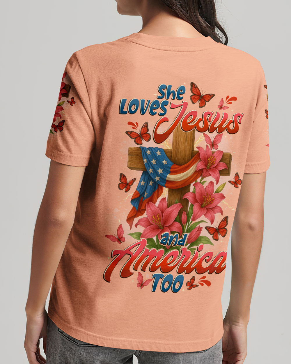She Loves Jesus Women's All Over Print Shirt - Tytd2205252