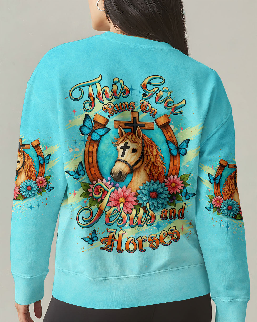 Runs On Jesus And Horses Women's All Over Print Shirt - Yhdu0306252