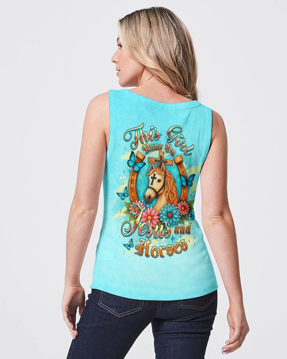 Runs On Jesus And Horses Women's All Over Print Shirt - Yhdu0306252