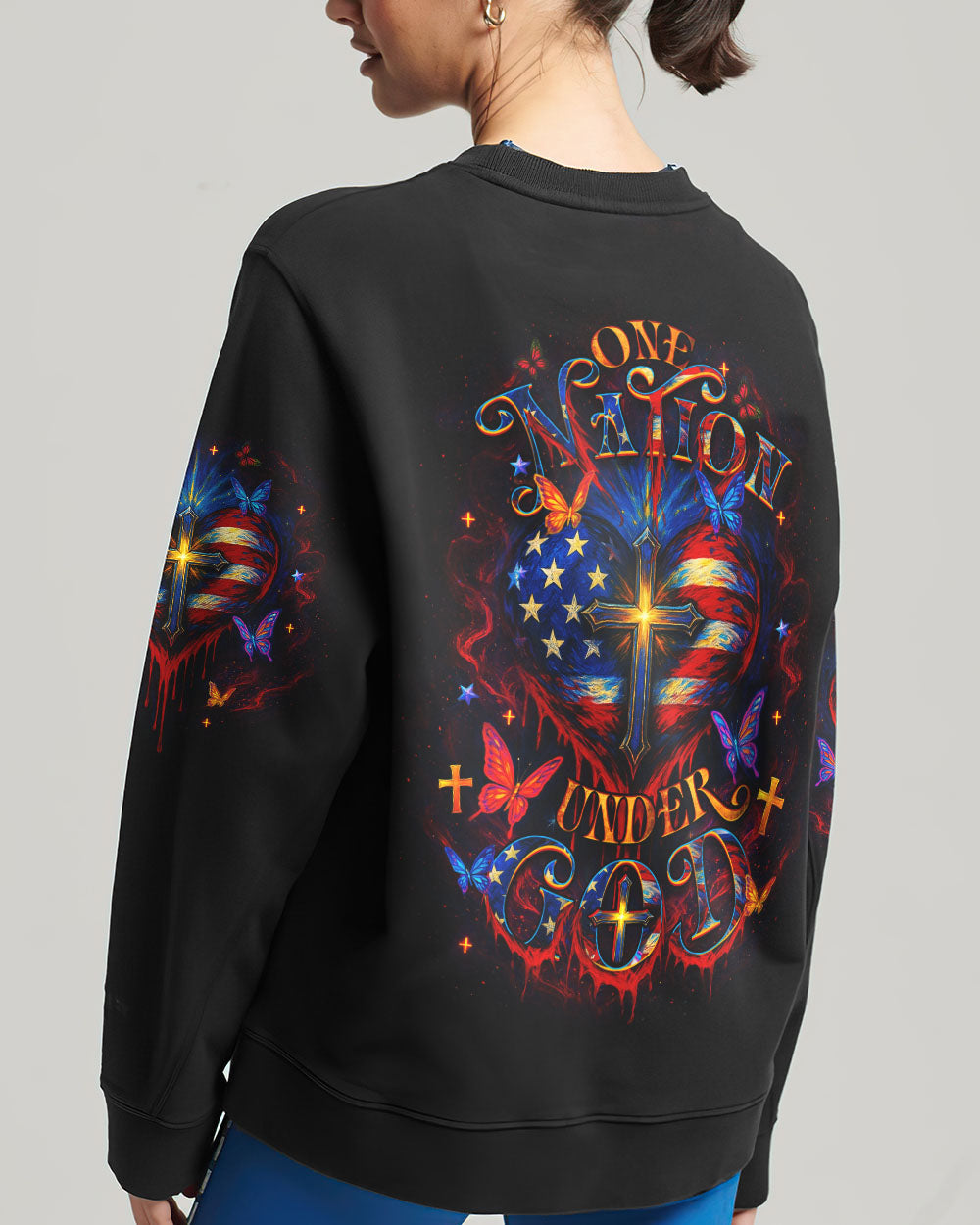 One Nation Under God Warrior Women's All Over Print Shirt - Yhdu1006253
