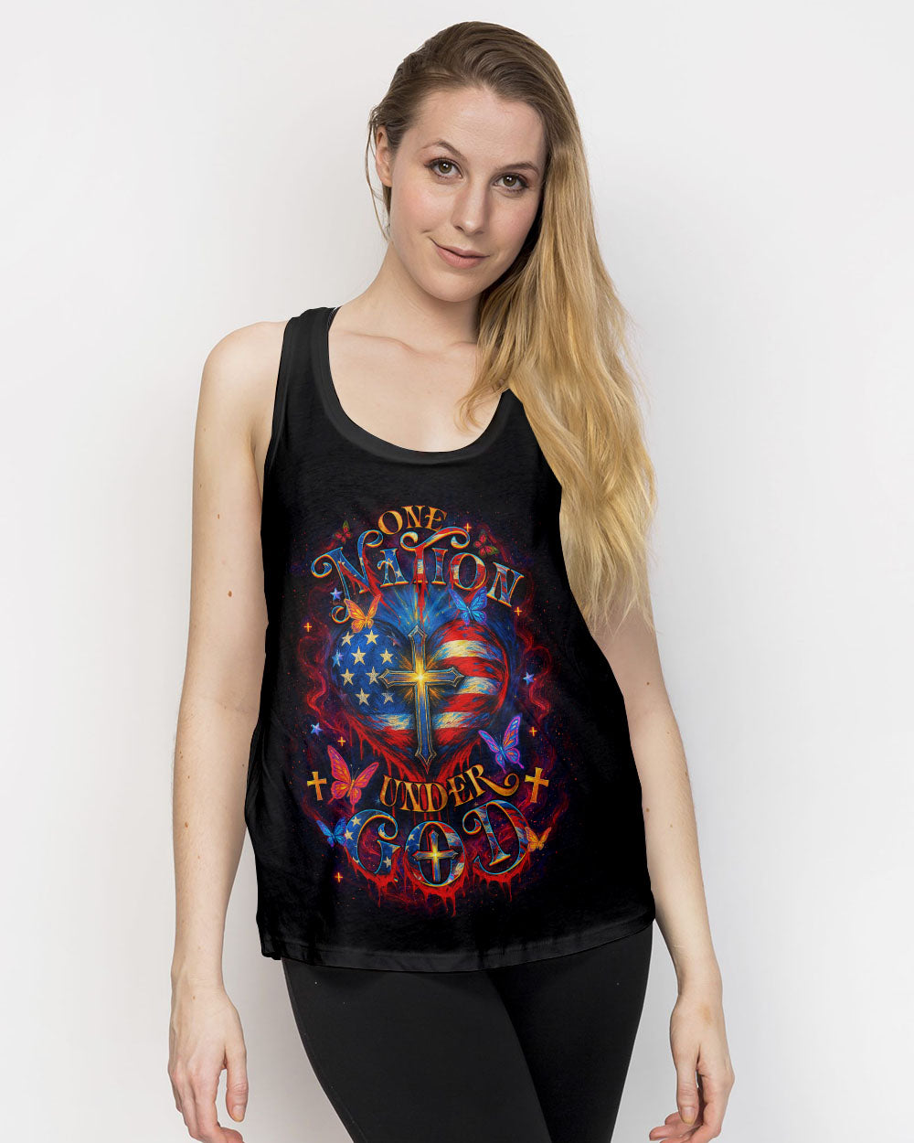One Nation Under God Warrior Women's All Over Print Shirt - Yhdu1006253