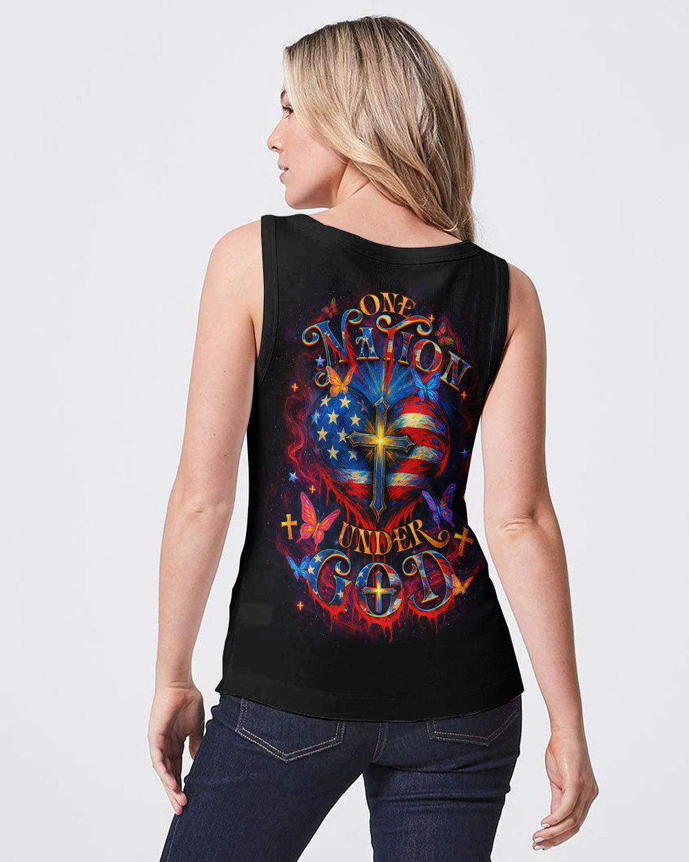 One Nation Under God Warrior Women's All Over Print Shirt - Yhdu1006253