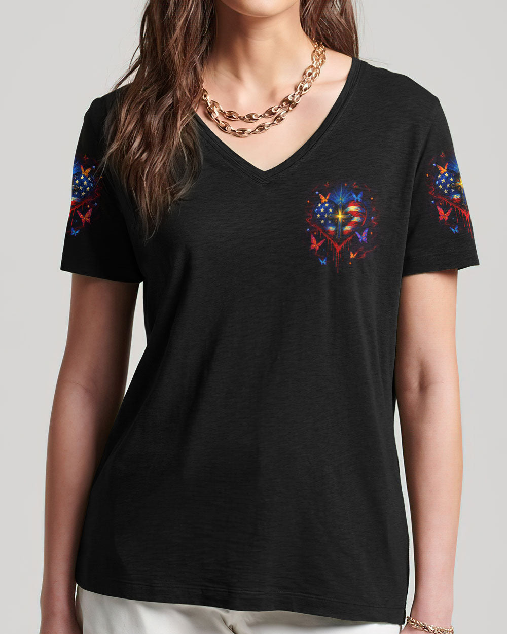 One Nation Under God Warrior Women's All Over Print Shirt - Yhdu1006253