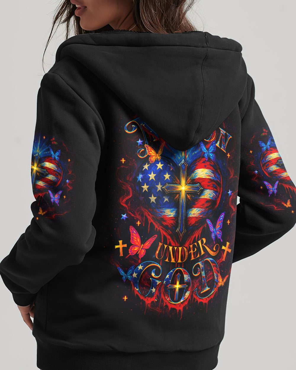 One Nation Under God Warrior Women's All Over Print Shirt - Yhdu1006253