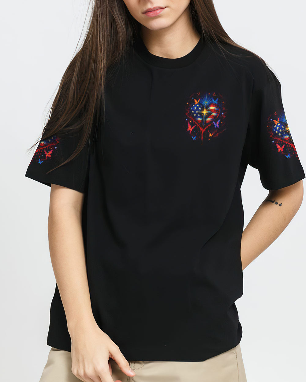 One Nation Under God Warrior Women's All Over Print Shirt - Yhdu1006253