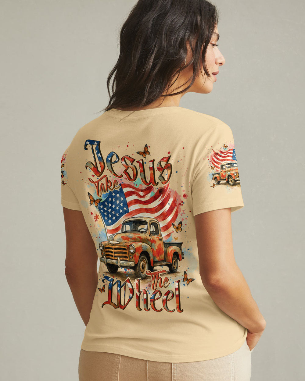 Jesus Take The Wheel Women's All Over Print Shirt - Yhdu1905252