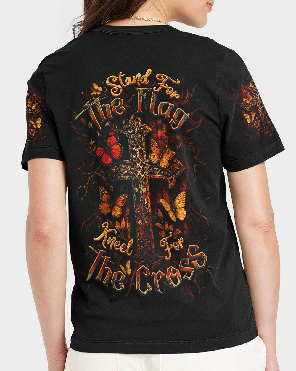 Stand For The Flag Kneel For The Cross Women's All Over Print Shirt - Yhdu1906254