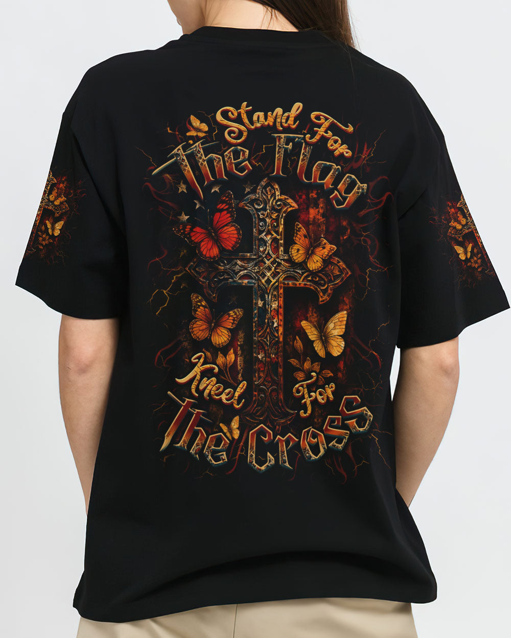 Stand For The Flag Kneel For The Cross Women's All Over Print Shirt - Yhdu1906254
