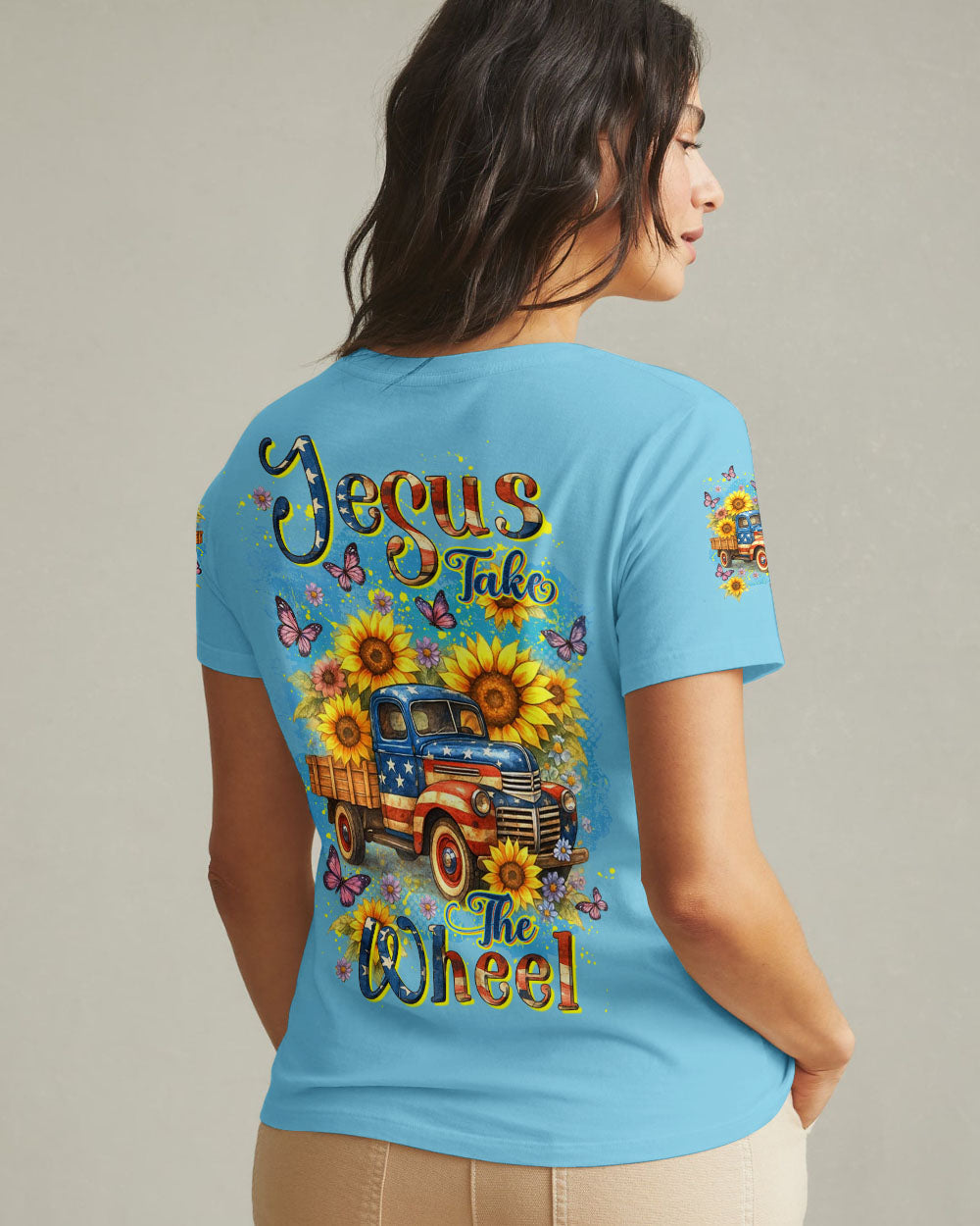 Jesus Take The Wheel Sunflowers Women's All Over Print Shirt - Yhdu2705254