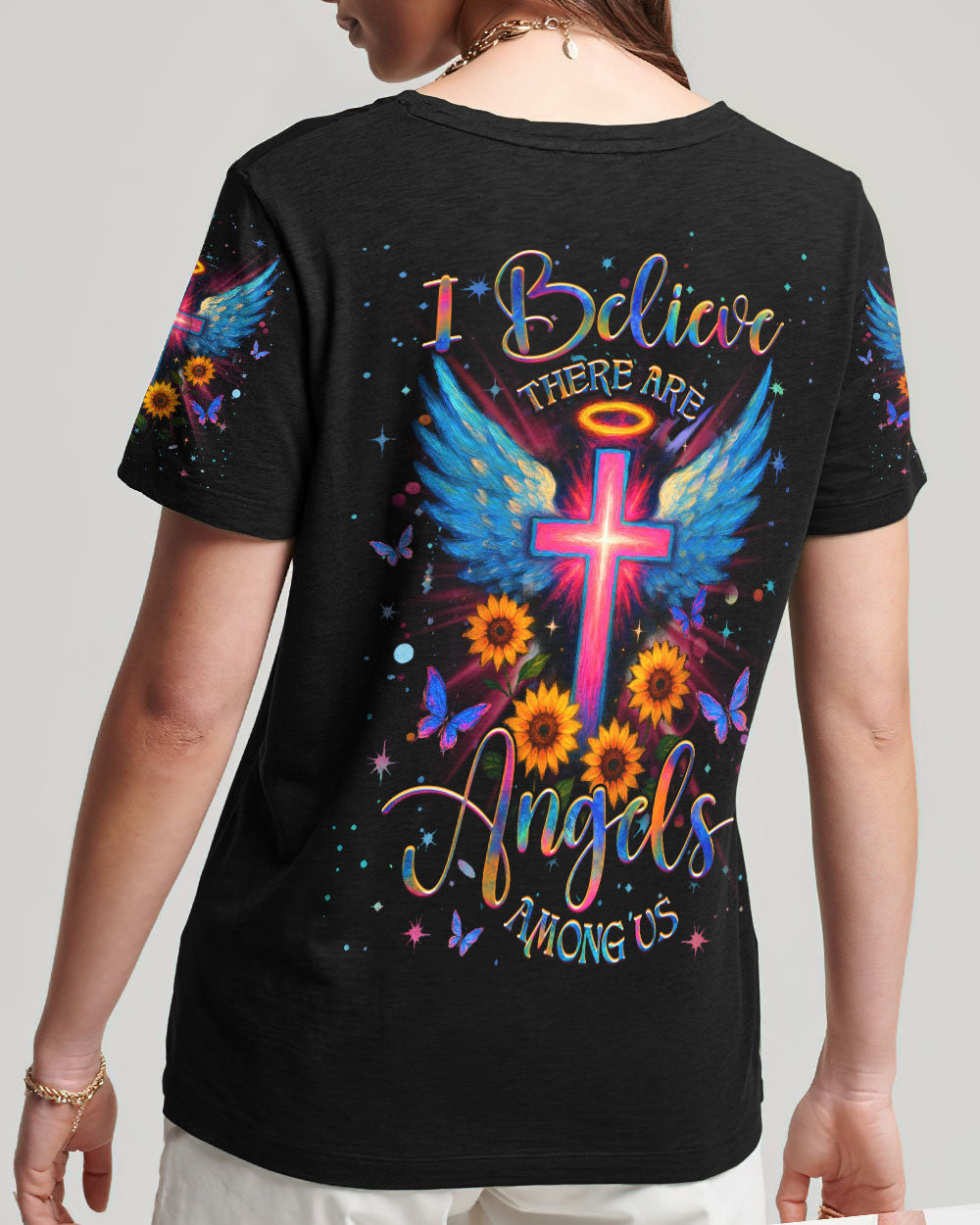 I Believe There Are Angels Among Us Women's All Over Print Shirt - Yhhg0705254