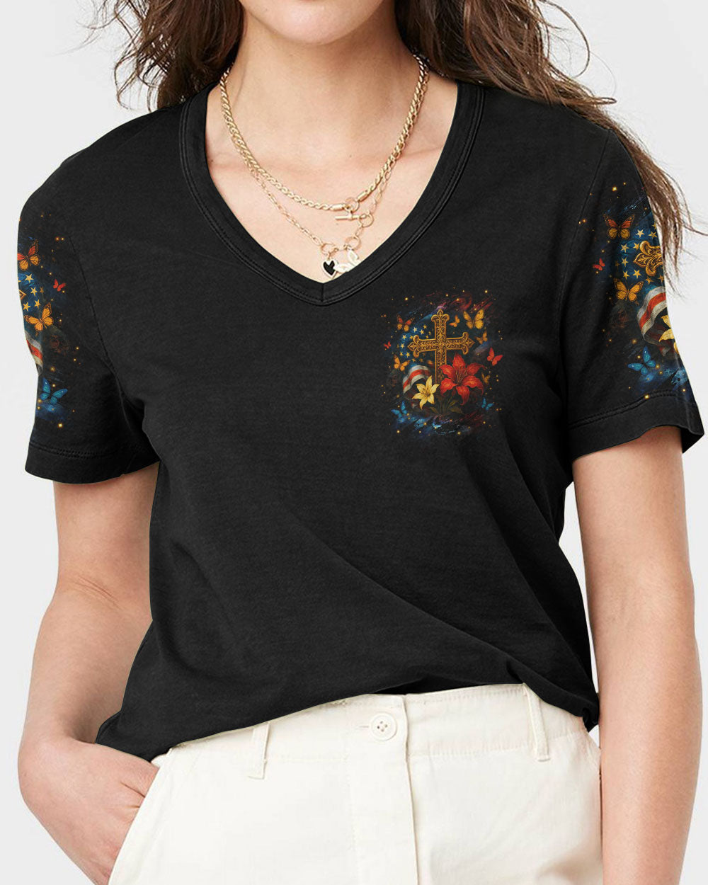 She Loves Jesus And America Too Women's All Over Print Shirt - Yhhg1605253