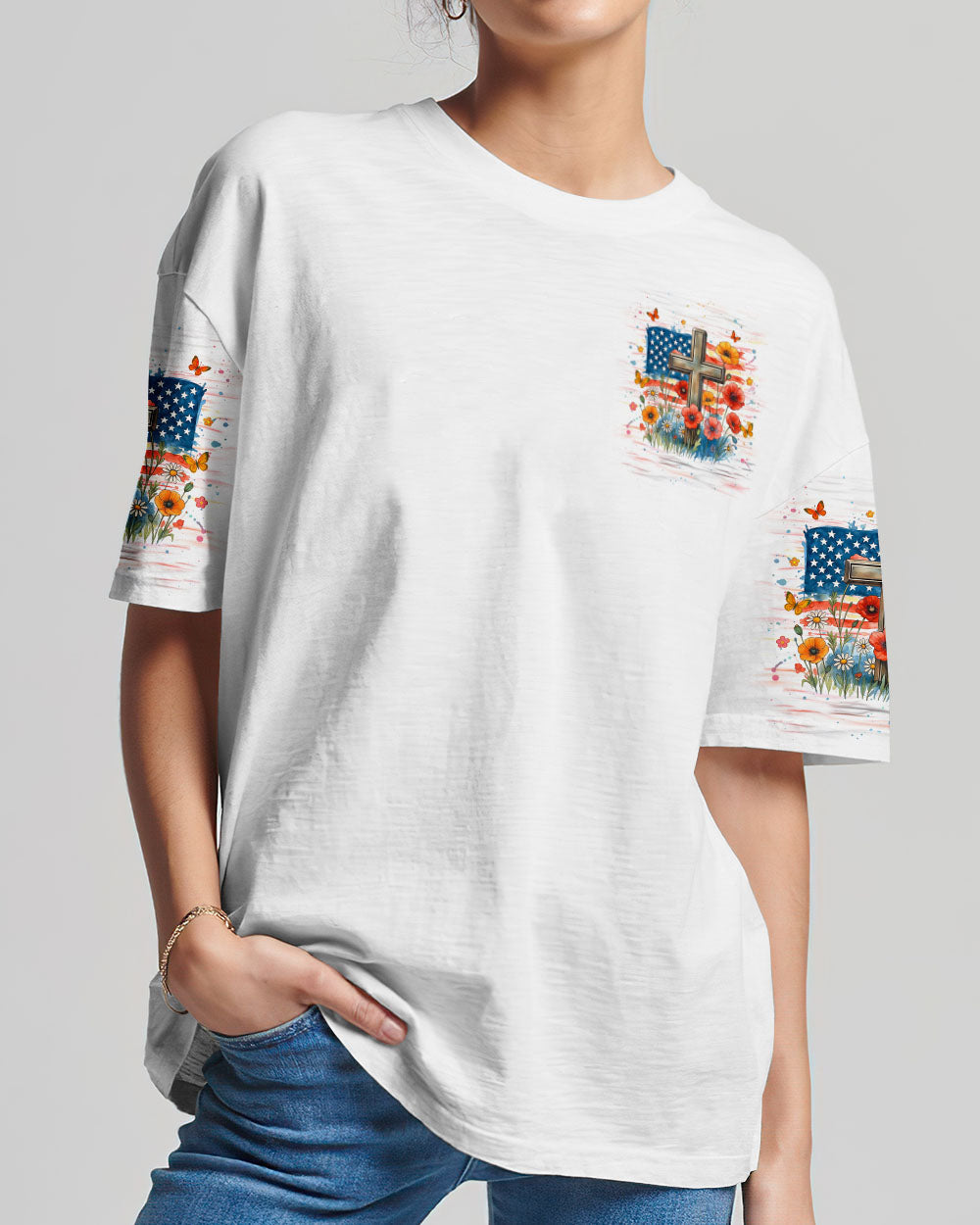 One Nation Under God Women's All Over Print Shirt - Yhhg1906254